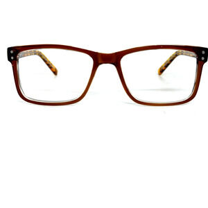 Zenni 125815 Eyeglasses Frames Brown‎ Tiger Stripe Rectangle H17437